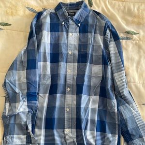 Chaps mens button down shirt size large tall blue